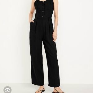 Old Navy Black Button-Front Jumpsuit